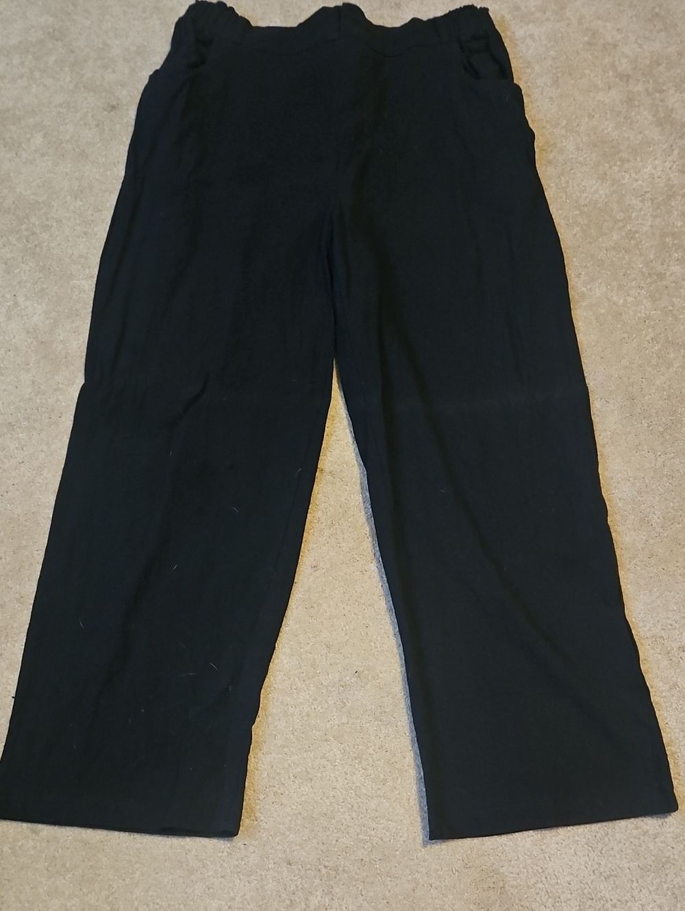 Black Wide Leg Pull-On Pants